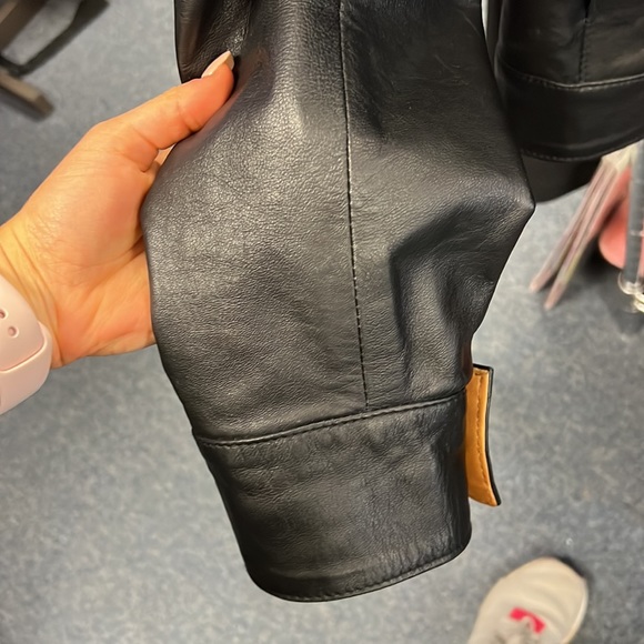 💜M and R Black Leather Jacket Size S/M - Picture 5 of 5